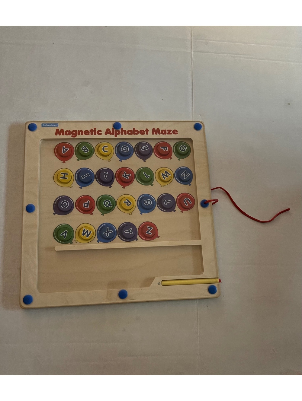 Magnetic alphabet maze